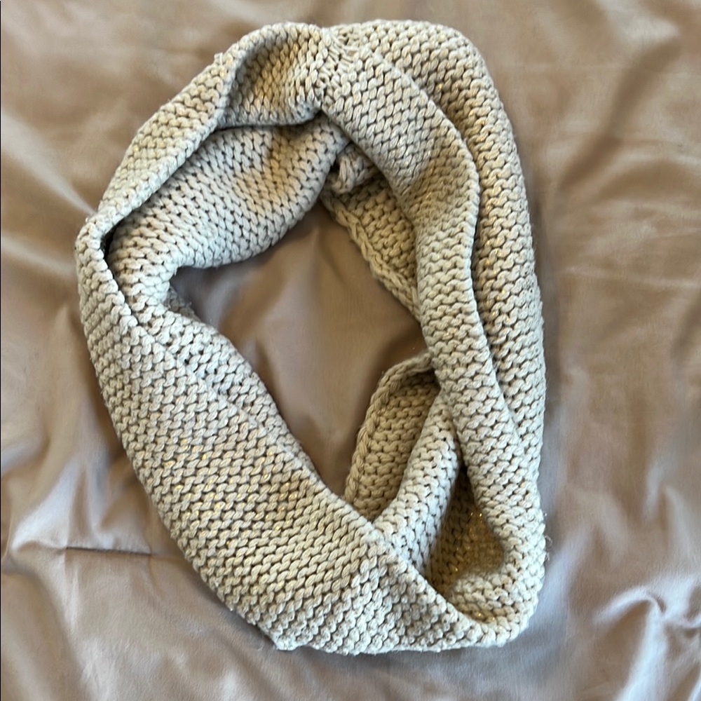Cozy Cream Knit Infinity Scarf